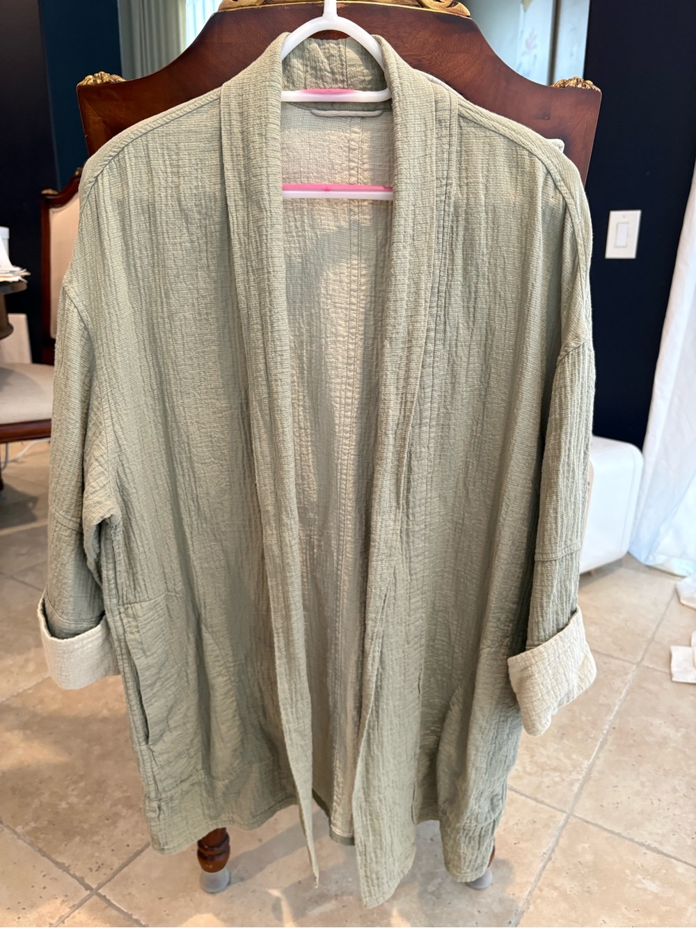Aritzia cotton cuffed shawl cardigan
